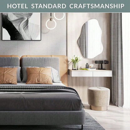 1pc Asymmetrical Mirror Wall Sticker, 2mm Thick Acrylic Material, Suitable For Bedroom, Living Room, Bathroom And Kitchen