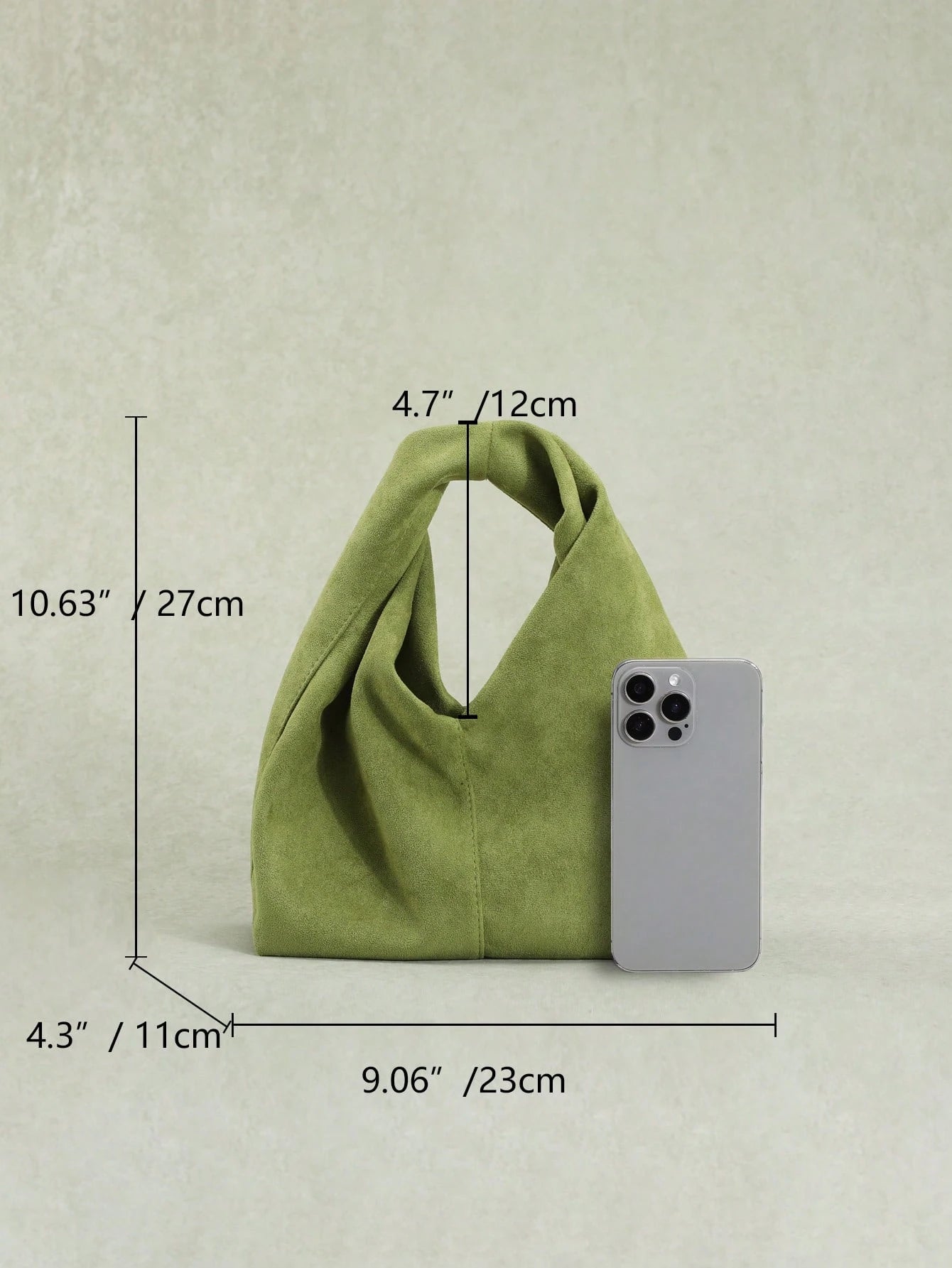 1pc Autumn/Winter New Green Retro Velvet-Feel PU Leather Handbag, Sculptured Style, Minimalist Design, Suitable For Commuting And Pairing With Coats