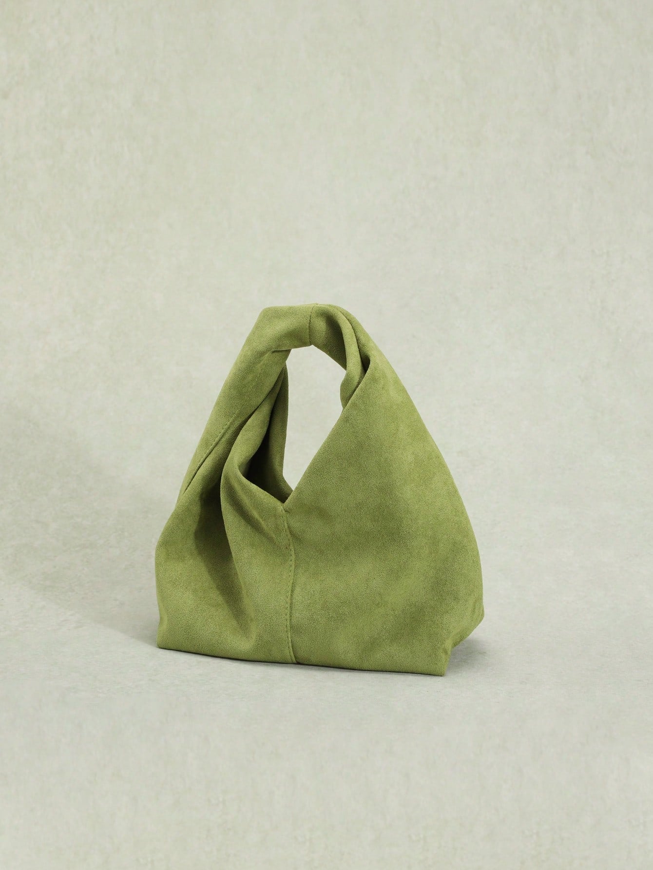 1pc Autumn/Winter New Green Retro Velvet-Feel PU Leather Handbag, Sculptured Style, Minimalist Design, Suitable For Commuting And Pairing With Coats
