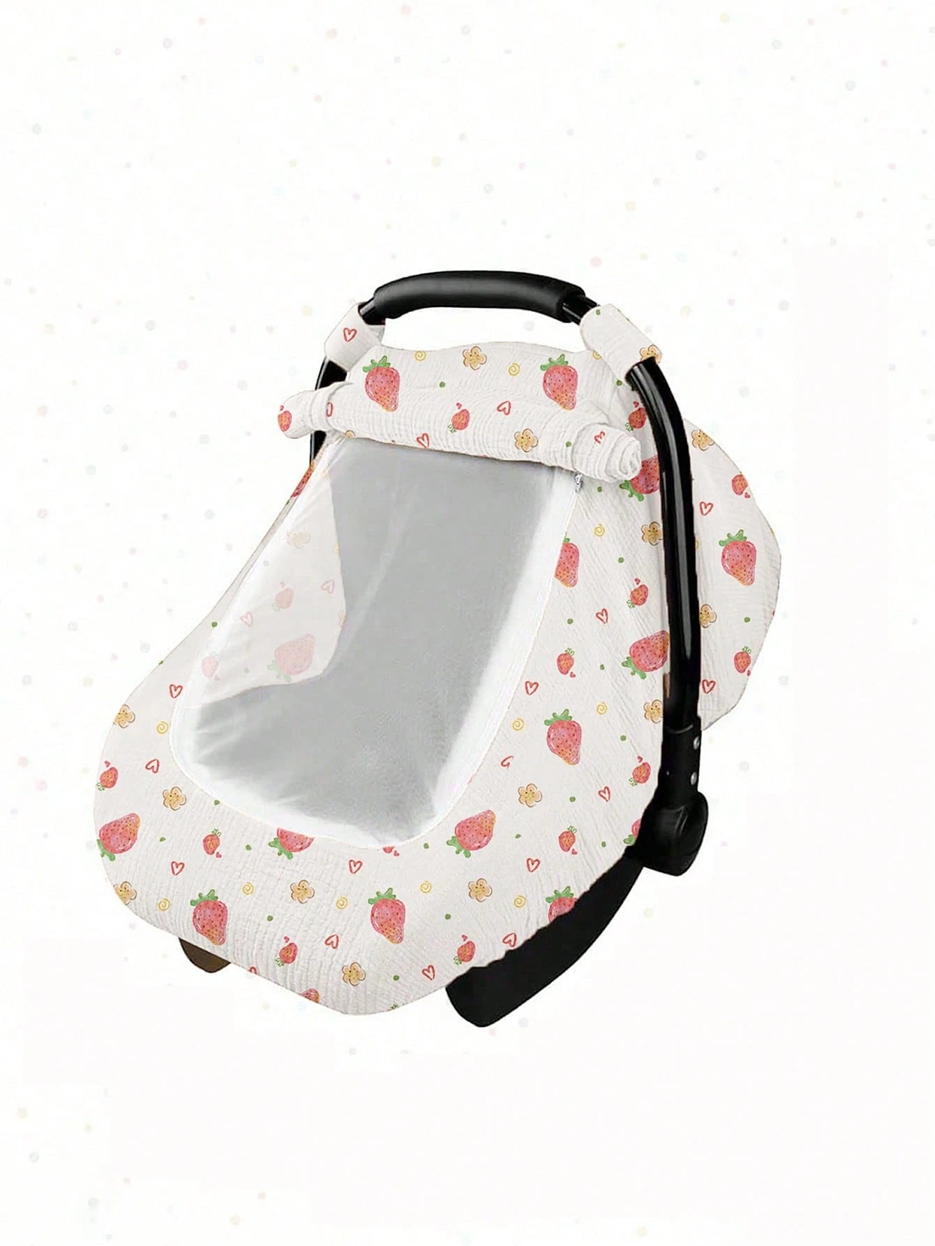 1pc Baby Basket Dust Cover, Cotton Muslin Breathable Protective Cover, Spring/Summer Baby Dust-Proof, Windproof, Sunscreen Canopy, Mesh Mosquito Net With Open Window, Universal