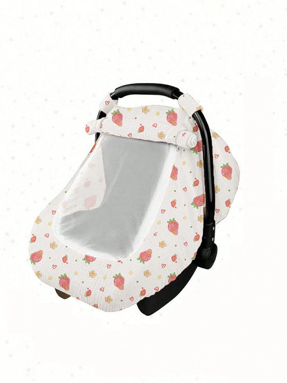 1pc Baby Basket Dust Cover, Cotton Muslin Breathable Protective Cover, Spring/Summer Baby Dust-Proof, Windproof, Sunscreen Canopy, Mesh Mosquito Net With Open Window, Universal