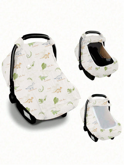1pc Baby Basket Dust Cover, Cotton Muslin Breathable Protective Cover, Spring/Summer Baby Dust-Proof, Windproof, Sunscreen Canopy, Mesh Mosquito Net With Open Window, Universal