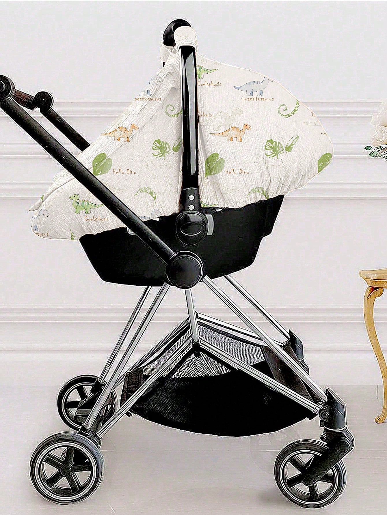 1pc Baby Basket Dust Cover, Cotton Muslin Breathable Protective Cover, Spring/Summer Baby Dust-Proof, Windproof, Sunscreen Canopy, Mesh Mosquito Net With Open Window, Universal