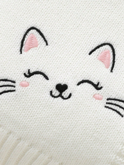 1pc Baby Blanket, Newborn Stroller Blanket, Cat Embroidery Knitted Baby Wrap, Baby & Kids Air Conditioning Cover Quilt, All Season
