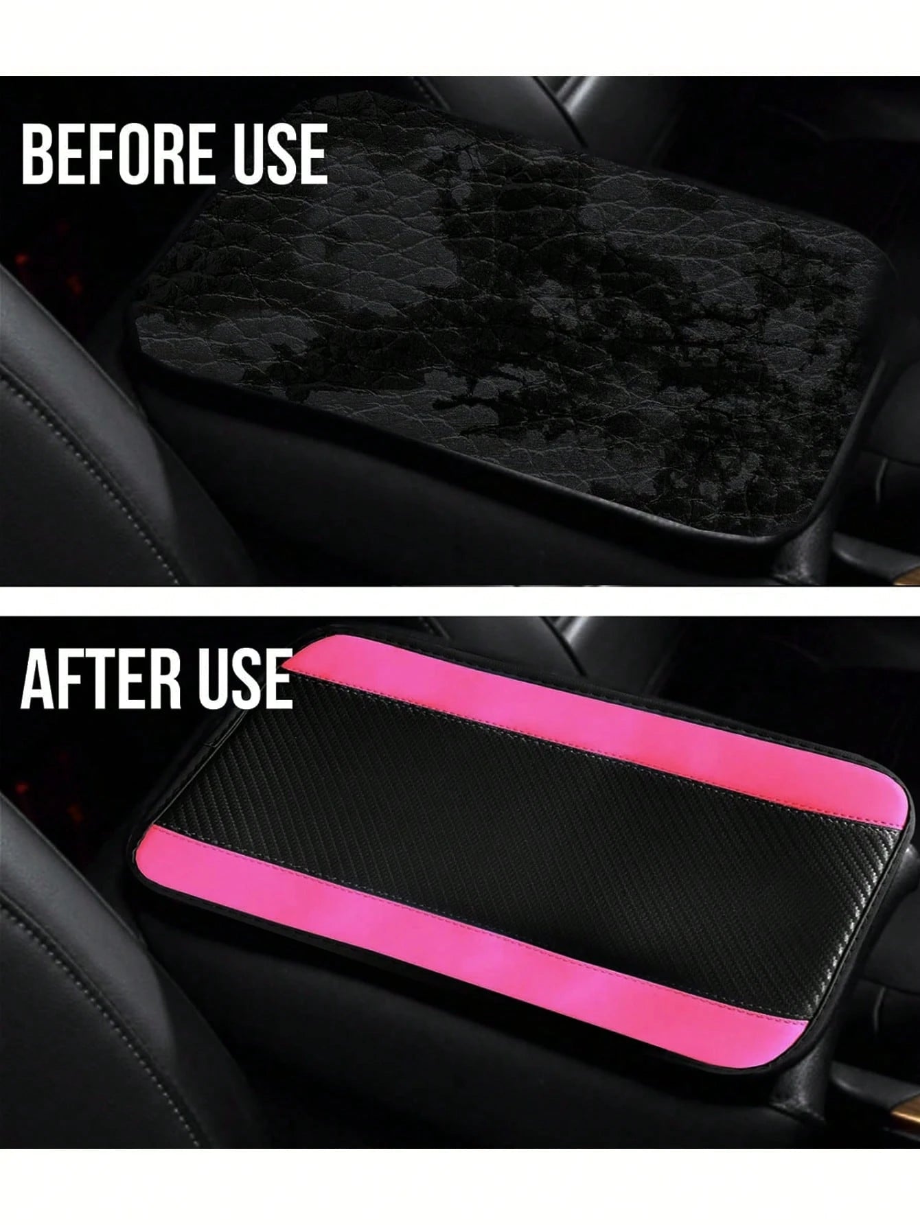 1pc Car Center Console Cover, 12.6" X 7.5" Carbon Fiber PU Leather Car Armrest Cover, Universal Waterproof Center Console Pad, Car Interior Protection Accessory, Suitable For Sedan, Vehicle, SUV, Comf