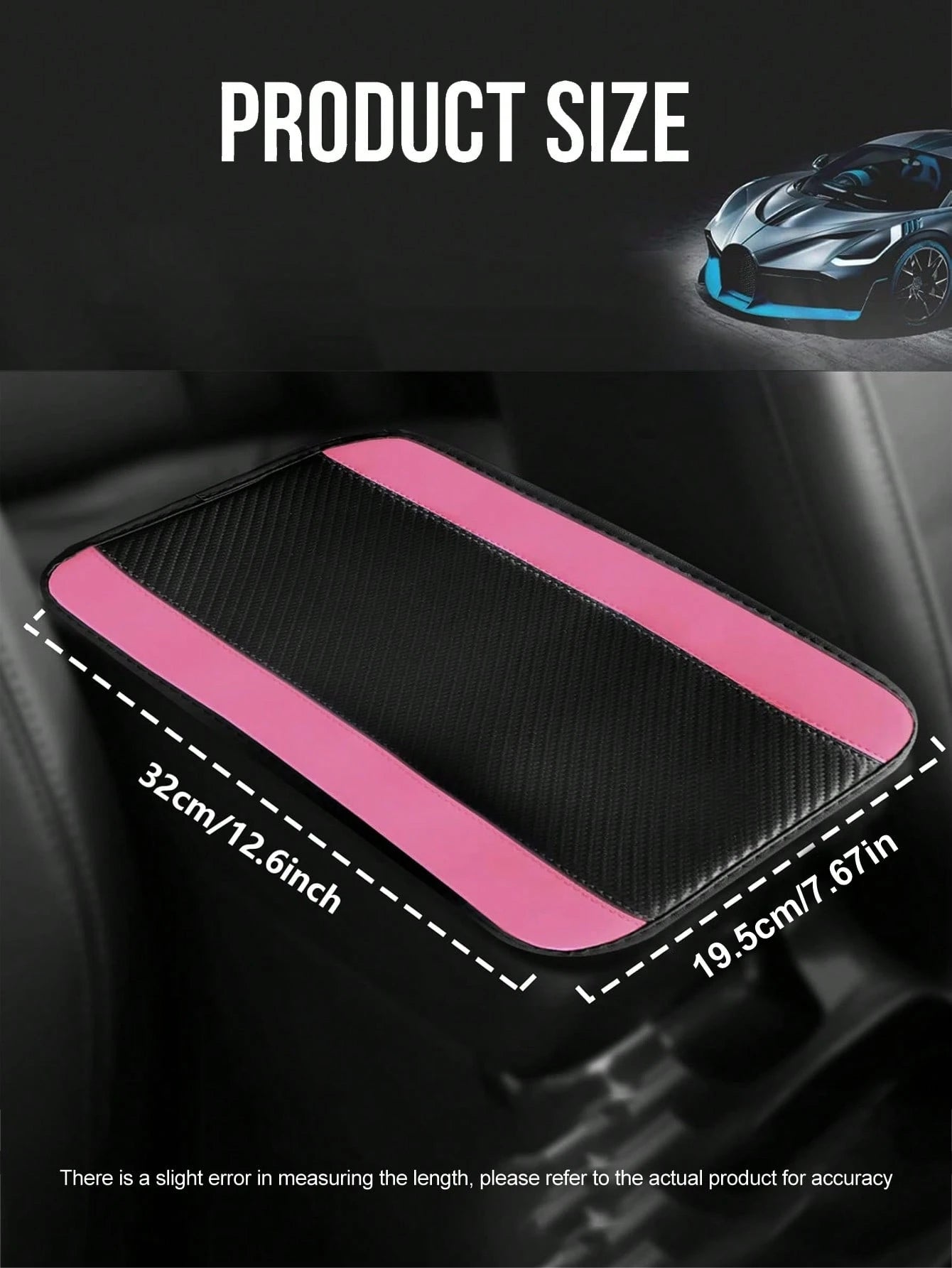 1pc Car Center Console Cover, 12.6" X 7.5" Carbon Fiber PU Leather Car Armrest Cover, Universal Waterproof Center Console Pad, Car Interior Protection Accessory, Suitable For Sedan, Vehicle, SUV, Comf