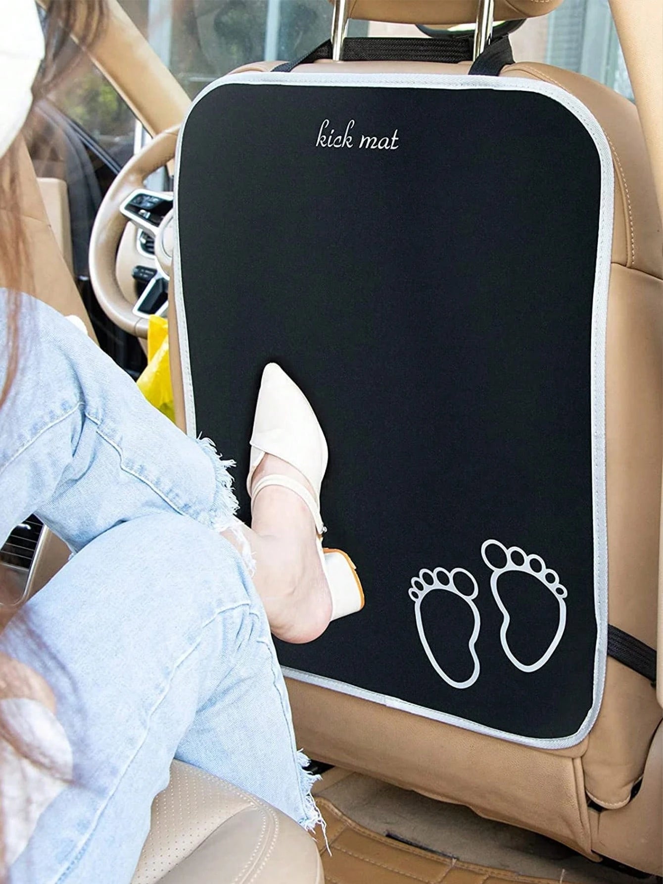 1pc Car Seat Back Protector Cover, Front Seat Backrest Protector, Waterproof & Scratch-Resistant, Durable Fabric, Easy To Clean, Machine Washable, Interior Accessories, Prevents Dirt, Stains From Chil