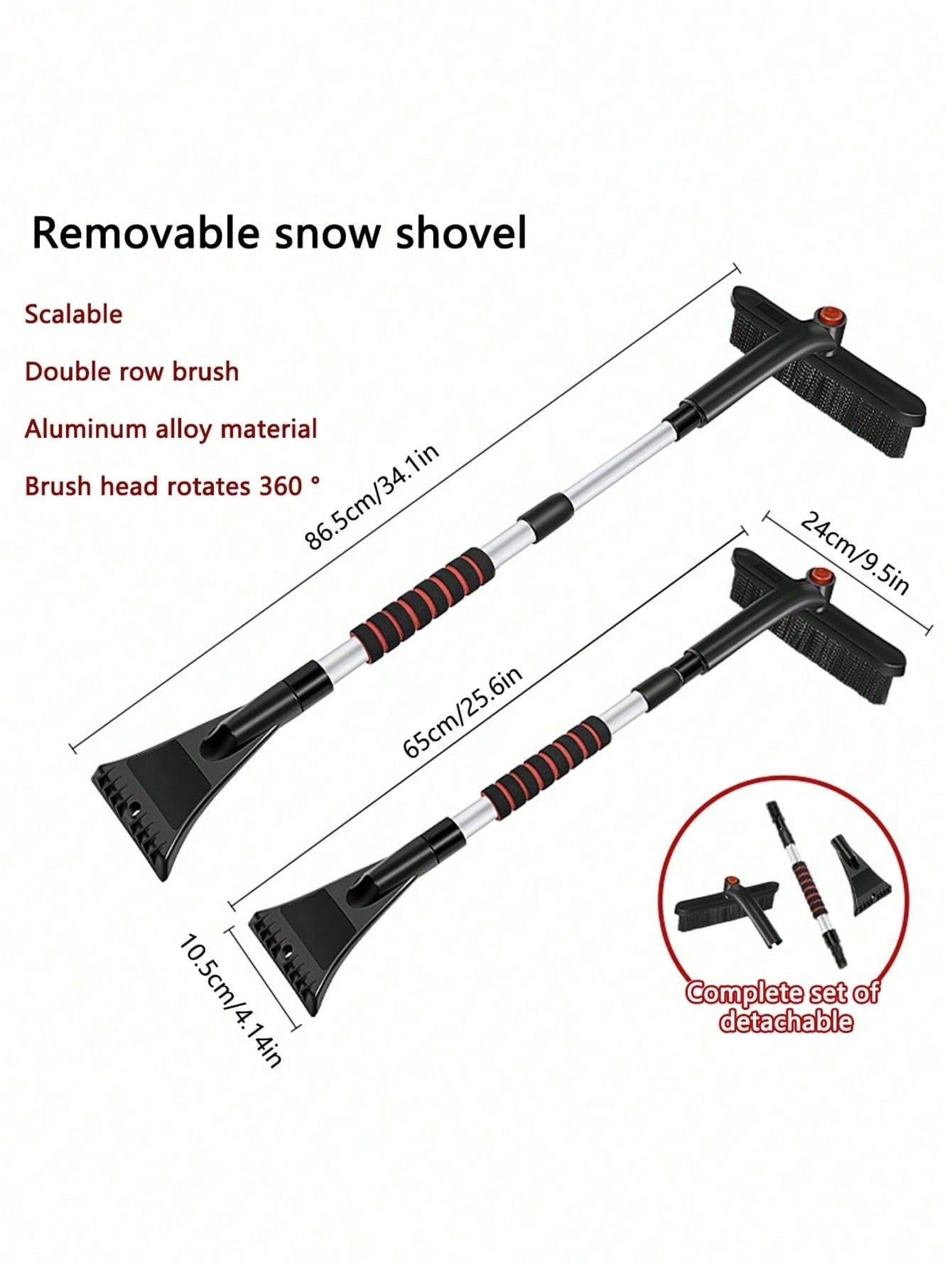 1pc Car Snow Shovel, Detachable Multi-Function Snow Brush, Ice Scraper, Winter Snow Removal Tool