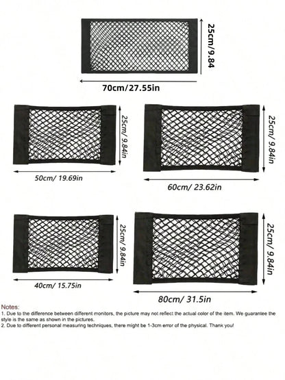 1pc Car Storage Net Grid, Cargo Net Grid, Universal Trunk Organizer Net, Rear Seat Nylon Car Storage Net, Wall Stick Organizer Bag For Car Trunk Storage