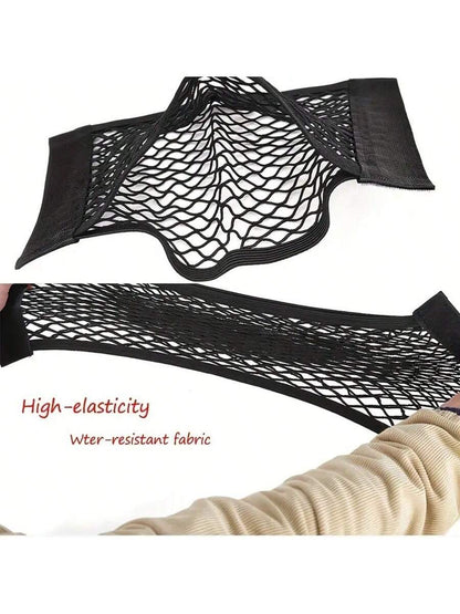 1pc Car Storage Net Grid, Cargo Net Grid, Universal Trunk Organizer Net, Rear Seat Nylon Car Storage Net, Wall Stick Organizer Bag For Car Trunk Storage