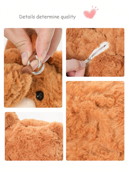 1pc Car Tissue Box Creative Plush Car Multifunctional Hanging Drawer Box Cartoon Armrest Box Car Tissue Drawer