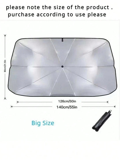1pc Car Windshield Sunshade, Foldable Car Windshield Sunshade, Easy To Store And Use, Suitable For All Sizes Of Car Windshields, Road Trip