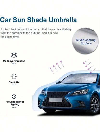1pc Car Windshield Sunshade, Foldable Car Windshield Sunshade, Easy To Store And Use, Suitable For All Sizes Of Car Windshields, Road Trip