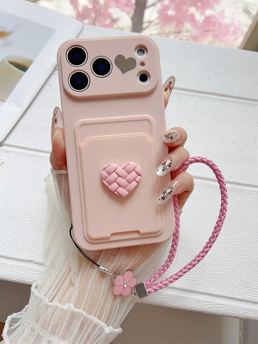 1pc Card Slot Phone Case DIY Heart 2026 Latest Hot-Selling Cat Phone Case [International Version Not Local Version] Suitable For Galaxy S26, S25, S24, S24Plus/S24+, S24Ultra, S24FE, S20, S21, S22, S23