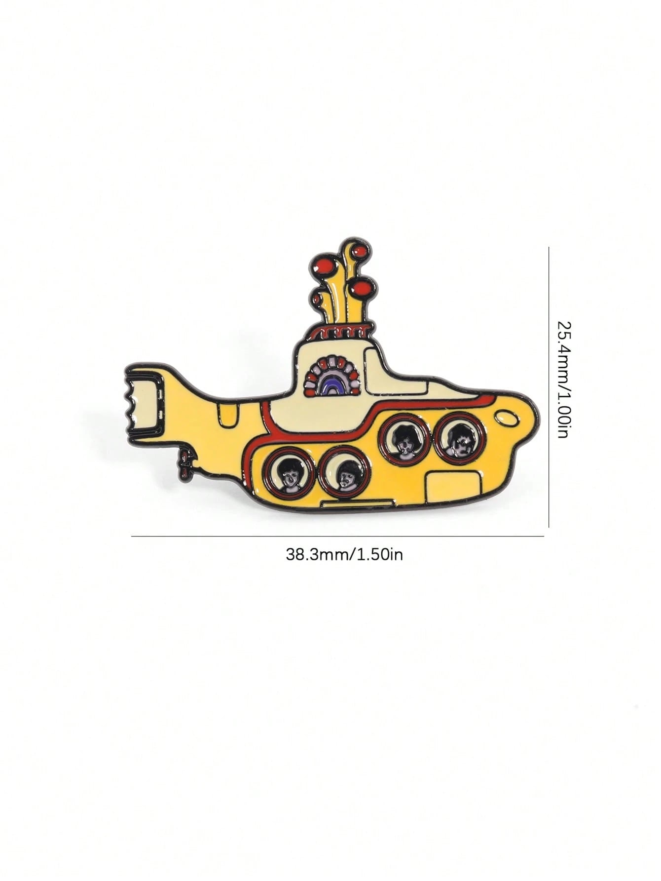 1pc Cartoon Rock Band Yellow Submarine Brooch, Music Badge Decoration For Bag, Clothes Pins,Autumn-Winter Accessories,Suitable For Teens, Youth,Men,Casual, Outdoor, Athletic, Vacation, Graduation Gift