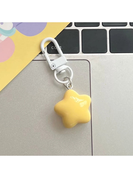 1pc Cartoon Star Shaped Fashionable Keychain Bag Pendant Bag Present Valentines Car Accessories Women Key Chain Charms Cute Keychain School Supplies Teacher Gifts Back To School Teacher Accessories Sc