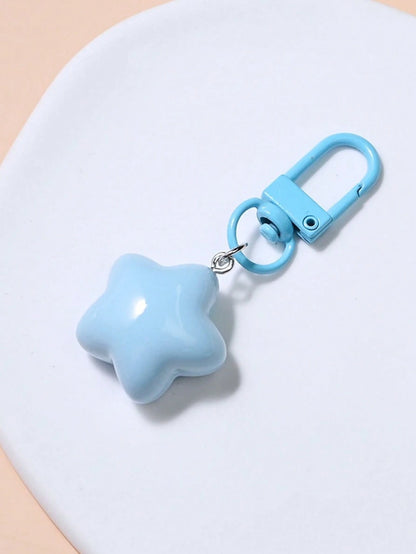 1pc Cartoon Star Shaped Fashionable Keychain Bag Pendant Bag Present Valentines Car Accessories Women Key Chain Charms Cute Keychain School Supplies Teacher Gifts Back To School Teacher Accessories Sc