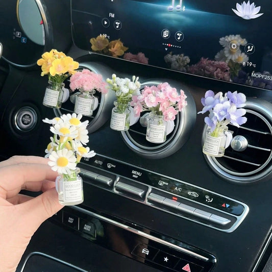 1pc Creative Car Air Vent Decor, Starry Sky Flower Transparent New Car Interior Air Conditioner Clip, Fragrance-Free (Please Clean Surface Material Before Use, Can Be Used As Decoration)