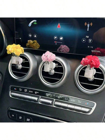 1pc Creative Car Air Vent Decor, Starry Sky Flower Transparent New Car Interior Air Conditioner Clip, Fragrance-Free (Please Clean Surface Material Before Use, Can Be Used As Decoration)