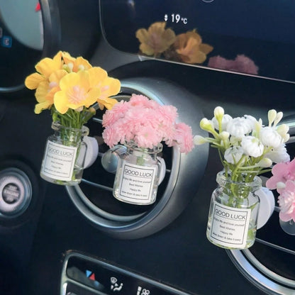 1pc Creative Car Air Vent Decor, Starry Sky Flower Transparent New Car Interior Air Conditioner Clip, Fragrance-Free (Please Clean Surface Material Before Use, Can Be Used As Decoration)