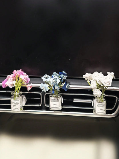 1pc Creative Car Air Vent Decor, Starry Sky Flower Transparent New Car Interior Air Conditioner Clip, Fragrance-Free (Please Clean Surface Material Before Use, Can Be Used As Decoration)