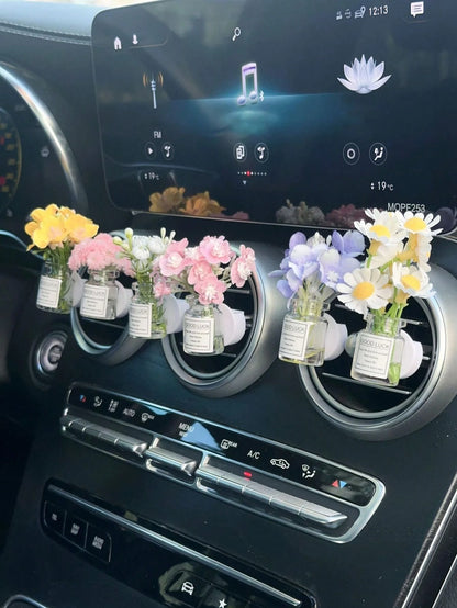 1pc Creative Car Air Vent Decor, Starry Sky Flower Transparent New Car Interior Air Conditioner Clip, Fragrance-Free (Please Clean Surface Material Before Use, Can Be Used As Decoration)
