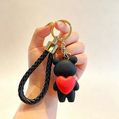 1pc Creative Cute Heart Knitted Bear Car Keychain/Couple Keychain Pendant/Backpack Charm/Exquisite Gift