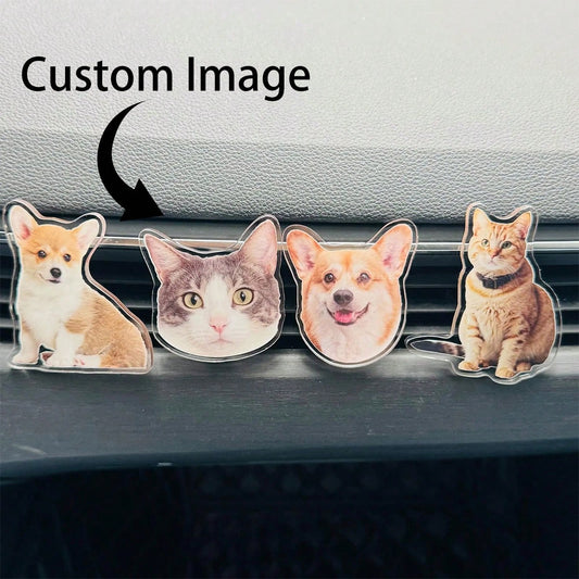 1pc Customizable Photo Car Air Outlet Clips, Car Air Conditioning Air Outlet Clips, Air Outlet Slot Clips. Stylish, High-Quality, Fashionable And Exquisite Decoration. Customized, Personalized And Uni