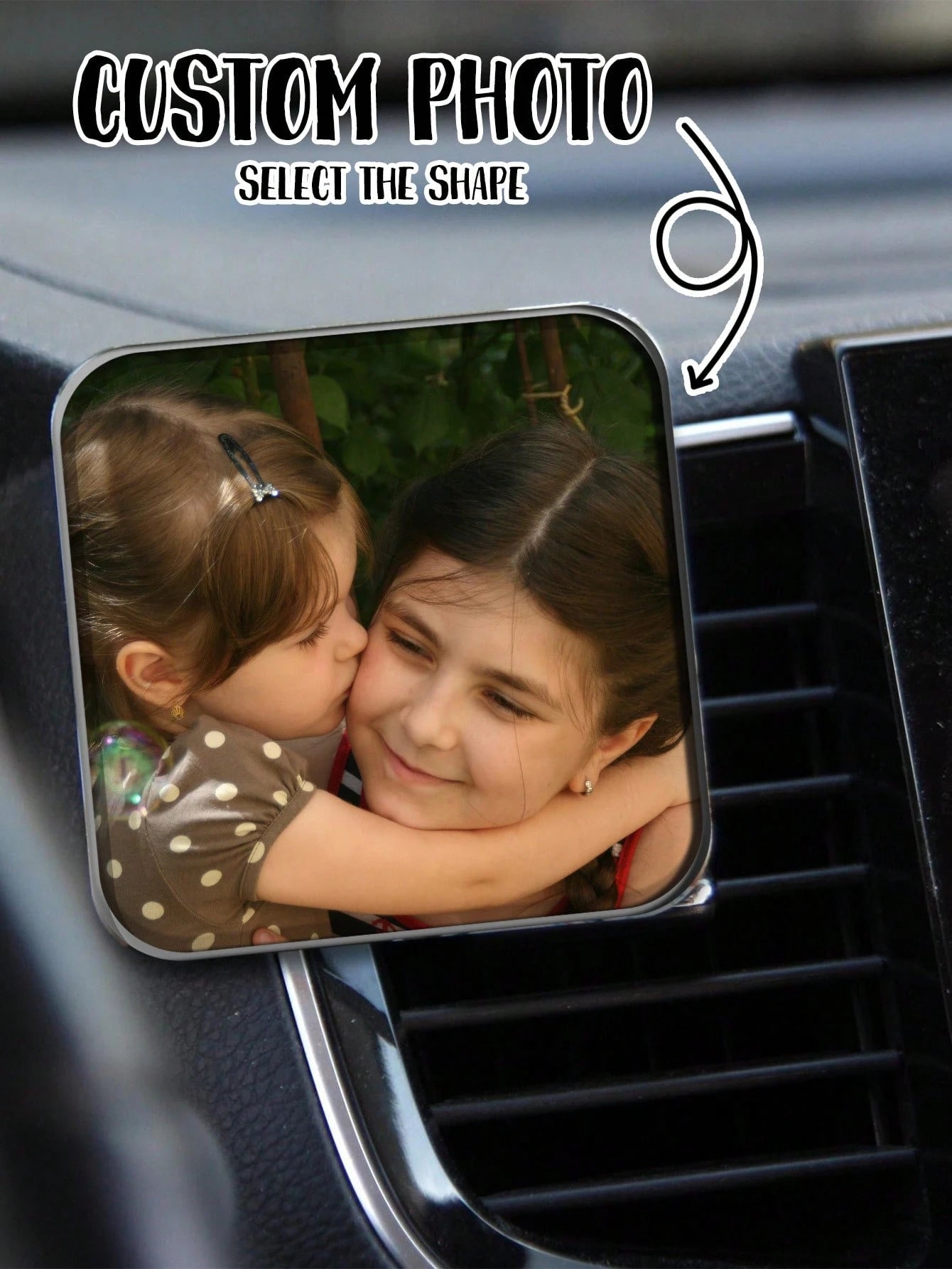 1pc Customizable Photo Car Air Outlet Clips, Car Air Conditioning Air Outlet Clips, Air Outlet Slot Clips. Stylish, High-Quality, Fashionable And Exquisite Decoration. Customized, Personalized And Uni