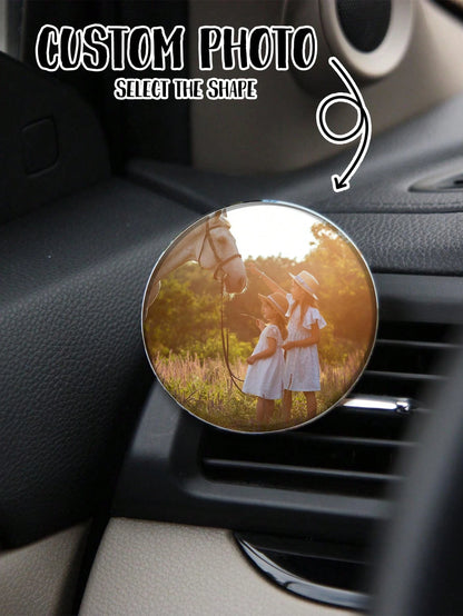 1pc Customizable Photo Car Air Outlet Clips, Car Air Conditioning Air Outlet Clips, Air Outlet Slot Clips. Stylish, High-Quality, Fashionable And Exquisite Decoration. Customized, Personalized And Uni
