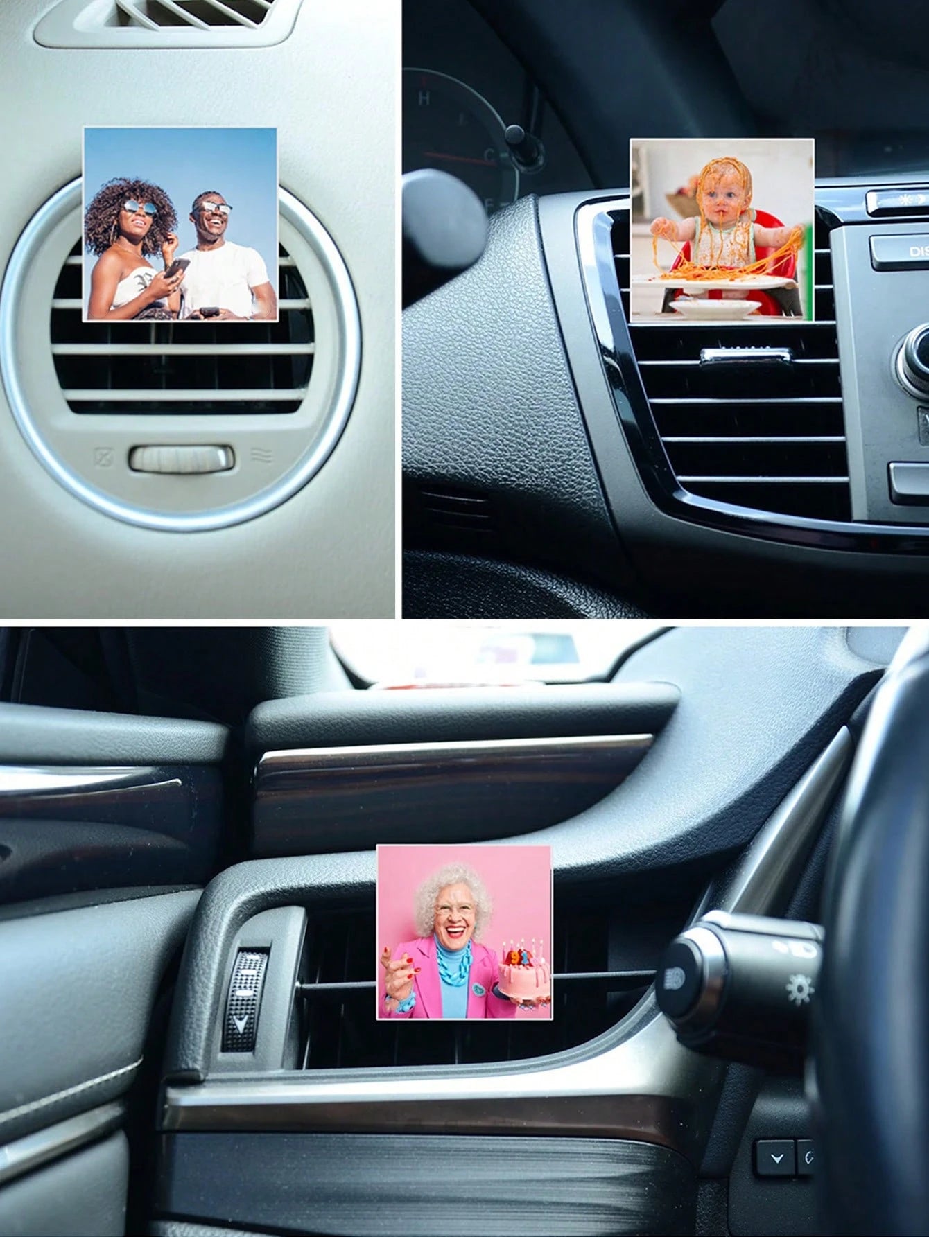 1pc Customizable Photo Car Air Outlet Clips, Car Air Conditioning Air Outlet Clips, Air Outlet Slot Clips. Stylish, High-Quality, Fashionable And Exquisite Decoration. Customized, Personalized And Uni