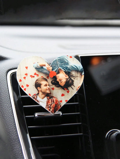 1pc Customizable Photo Car Air Outlet Clips, Car Air Conditioning Air Outlet Clips, Air Outlet Slot Clips. Stylish, High-Quality, Fashionable And Exquisite Decoration. Customized, Personalized And Uni