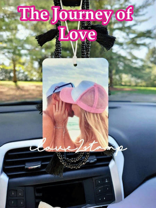 1pc Customized Acrylic Rearview Mirror Hanging Decor, Personalized Car Interior Accessory, Customizable Photo Hanging Ornament, Car Accessories Interior Car Charm For Couples