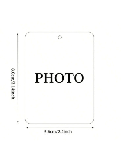 1pc Customized Acrylic Rearview Mirror Hanging Decor, Personalized Car Interior Accessory, Customizable Photo Hanging Ornament, Car Accessories Interior Car Charm For Couples