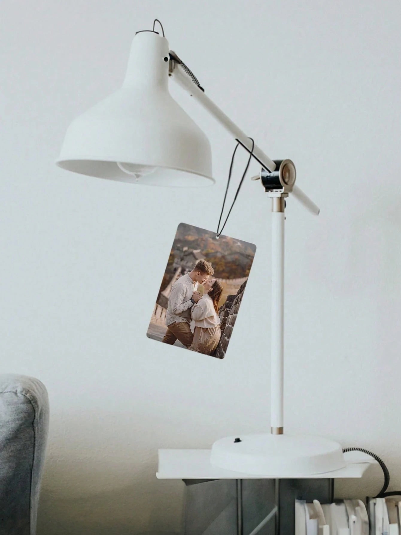 1pc Customized Acrylic Rearview Mirror Hanging Decor, Personalized Car Interior Accessory, Customizable Photo Hanging Ornament, Car Accessories Interior Car Charm For Couples