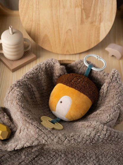1pc Cute Acorn Series Plush Doll, Easy-To-Grip Baby Rattle Soothing Doll, Soft Texture, Newborn Gift For Baby Boys And Girls