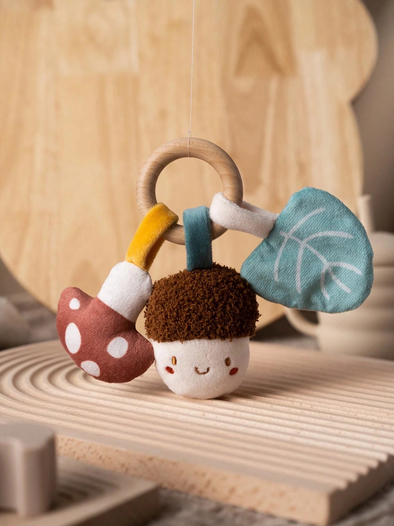 1pc Cute Acorn Series Plush Doll, Easy-To-Grip Baby Rattle Soothing Doll, Soft Texture, Newborn Gift For Baby Boys And Girls