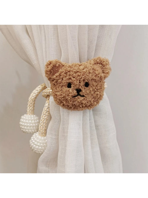 1pc Cute Bear Head Curtain Tieback For Cozy Baby Room, Magnetic Window Tiebacks Baby Shower Family Decorations Gifts