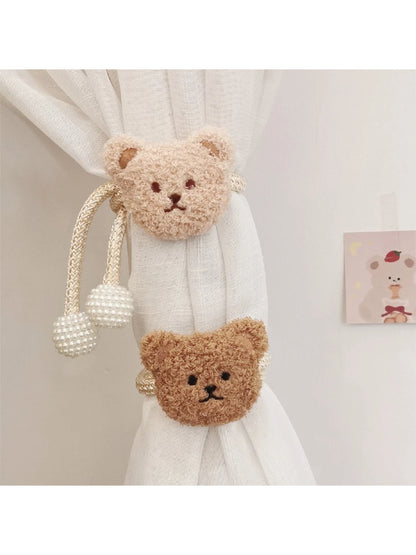 1pc Cute Bear Head Curtain Tieback For Cozy Baby Room, Magnetic Window Tiebacks Baby Shower Family Decorations Gifts