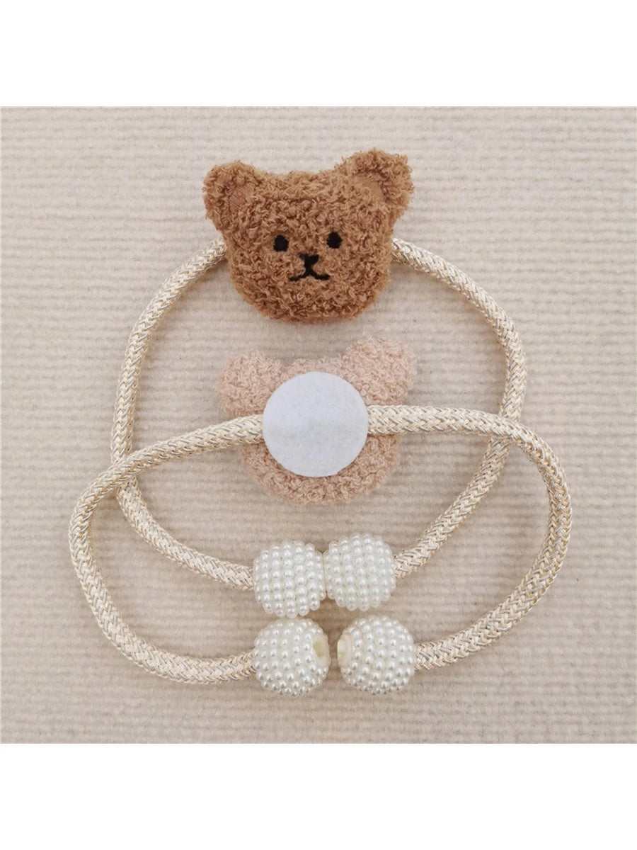 1pc Cute Bear Head Curtain Tieback For Cozy Baby Room, Magnetic Window Tiebacks Baby Shower Family Decorations Gifts