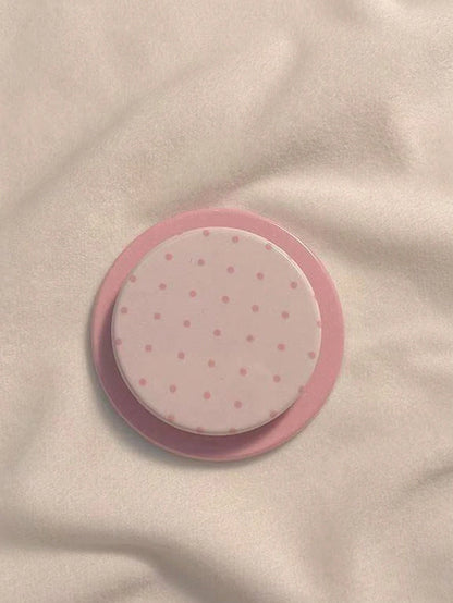1pc Cute Fresh Polka Dot Pattern Push-Pull Magnetic Telescopic Mobile Phone Desk Stand Available In Purple/Pink/Blue/Yellow/Black Ideal Gift For Mother's Day Birthday Sisters Girlfriends And Classmate