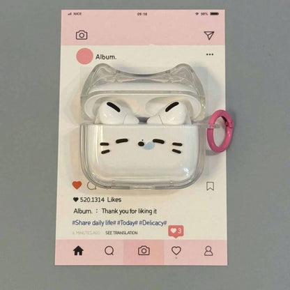 1pc Cute Sleepy Cat Earphone Case, Compatible With AirPods 4th Gen, 3 Pro/2, Apple Earphone Protective Cover