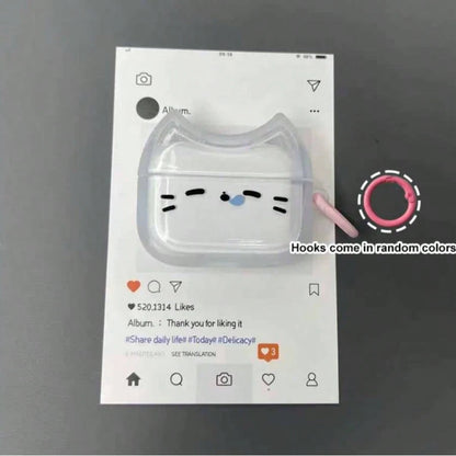 1pc Cute Sleepy Cat Earphone Case, Compatible With AirPods 4th Gen, 3 Pro/2, Apple Earphone Protective Cover