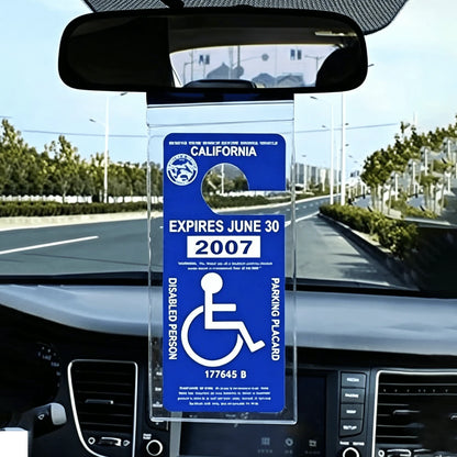 1pc Disability Slogan Hook Bag, PVC Transparent Disability Card Parking Slogan Storage Bag (Card Not Included)