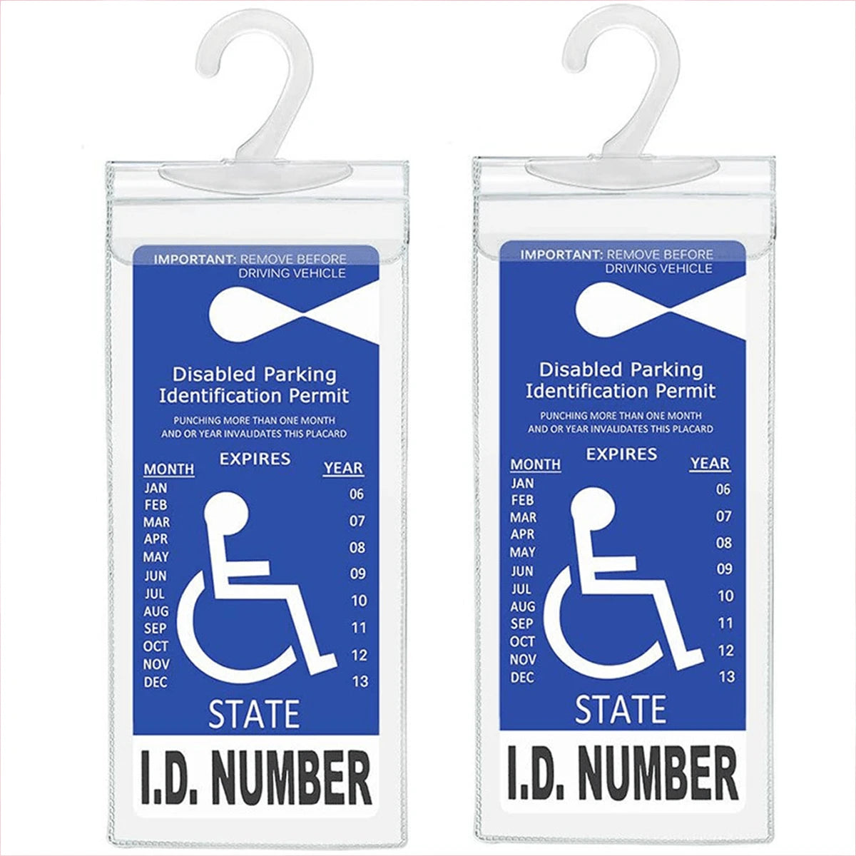 1pc Disability Slogan Hook Bag, PVC Transparent Disability Card Parking Slogan Storage Bag (Card Not Included)
