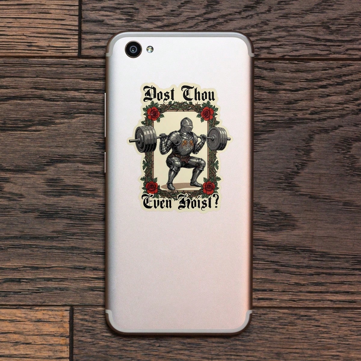 1PC Dost Thou Even Hoist Sticker, Funny Knight Gym Laptop Decal, Medieval Weightlifting Vinyl, Fitness Humor Gift, Waterproof Peel & Stick Water Bottle Sticker