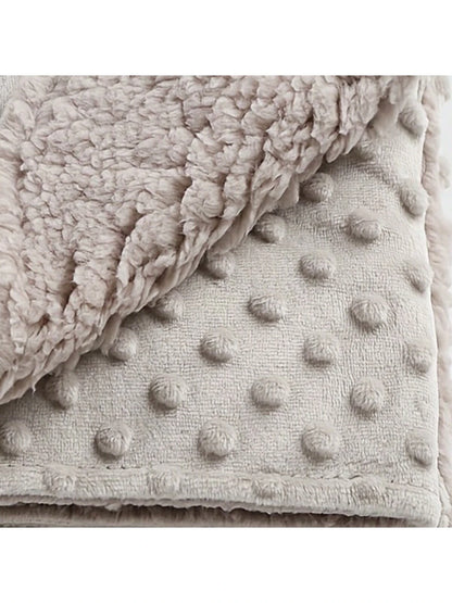 1pc Double-Layer Baby Blanket, Dotted Plush Tactile Blanket, Stroller Blanket, All Season