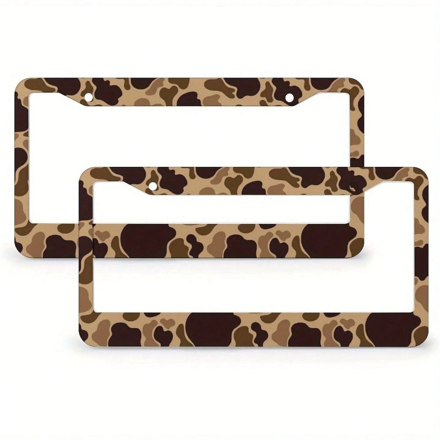 1pc Duck Vintage Camouflage License Plate Frame- Suitable For Front And Rear License Plates, Car License Plate Holder, License Plate Cover Accessory, With 2 Holes, Compatible With Standard US Vehicle