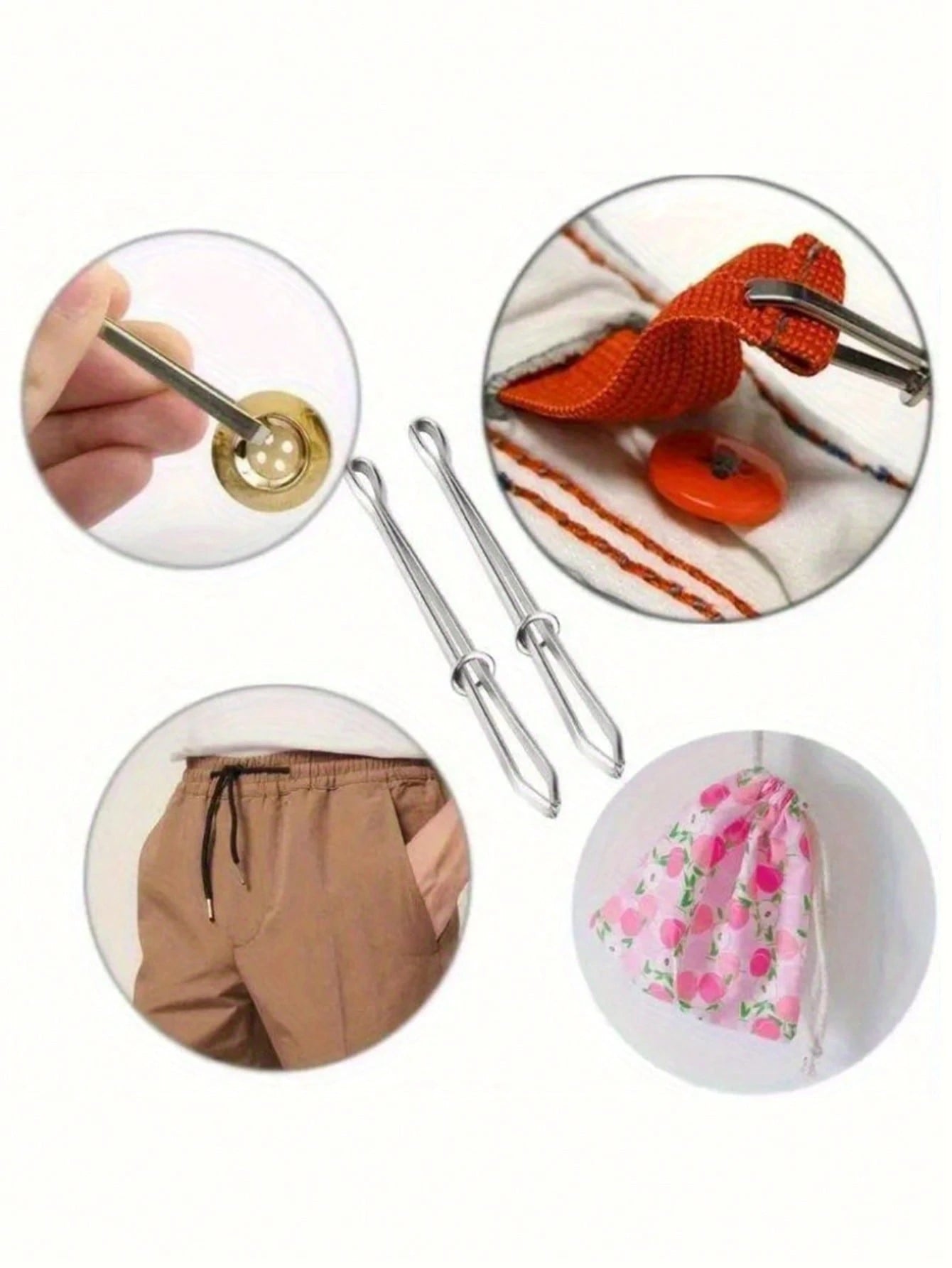 1pc Elastic Band Threader Clip For Sewing DIY, Belt Guide Needle Tool For Trousers
