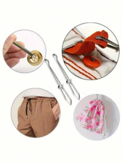 1pc Elastic Band Threader Clip For Sewing DIY, Belt Guide Needle Tool For Trousers